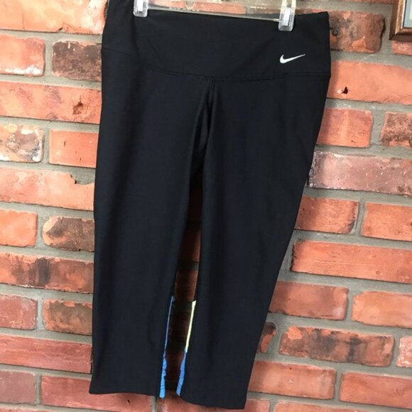NIKE Dri-Fit Legend 2.0 Capri Legend Pants Run Leggings Mesh Crops High Waist S - Picture 2 of 14